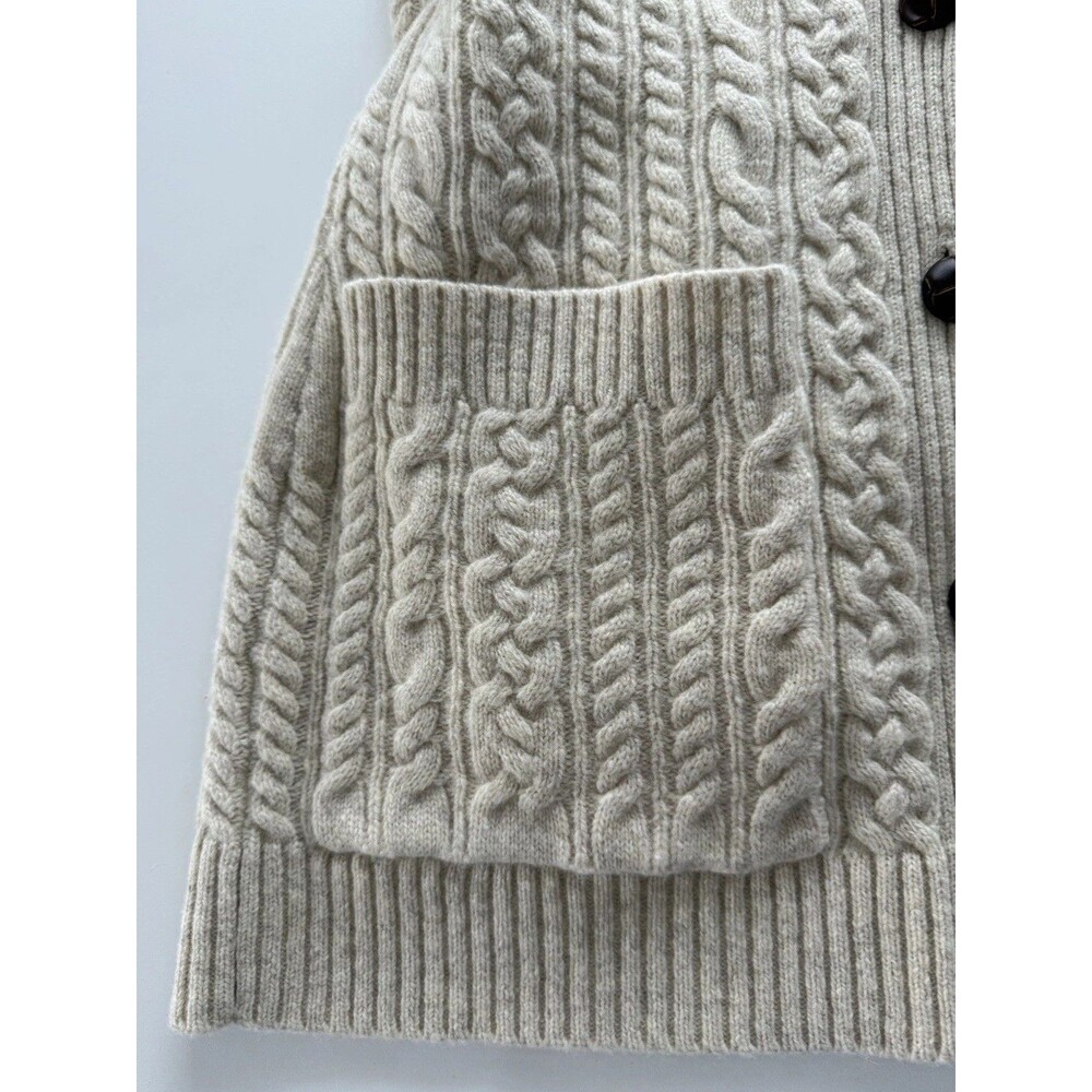 Duluth Trading Wool Cashmere Blend Fisherman Cable Knit Cardigan Sweater S - Picture 12 of 14